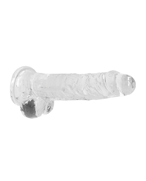 Shots Realrock Realistic Crystal Clear 8" Dildo W-balls - Transparent Clear - LUST Depot