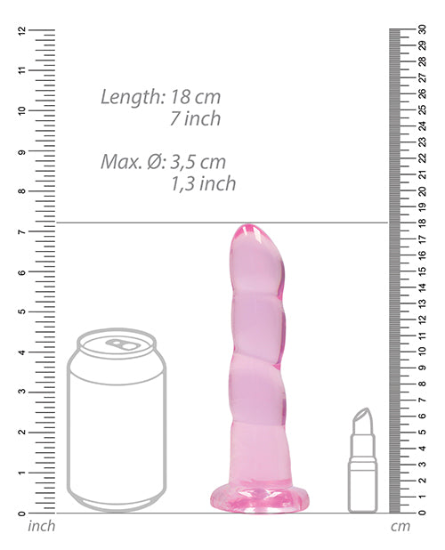 Shots Realrock Crystal Clear Non Realistic 7" Dildo  - Pink - LUST Depot