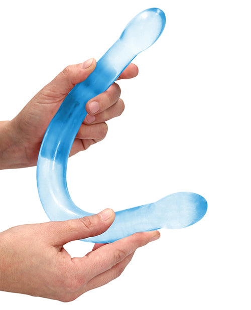 Shots Realrock Crystal Clear 17" Double Dildo  - Blue - LUST Depot