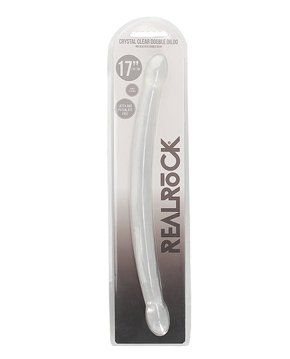 Shots Realrock Crystal Clear 17" Double Dildo  - Transparent - LUST Depot