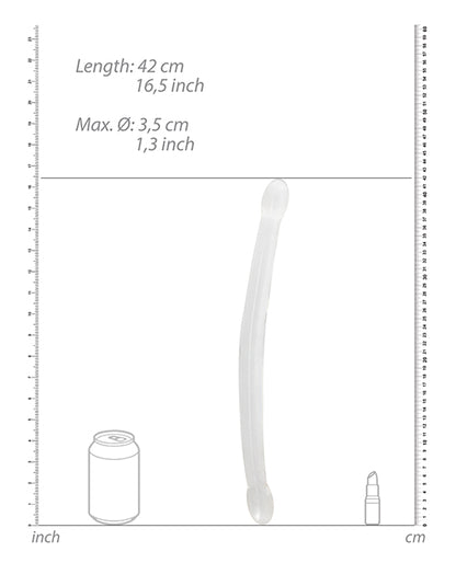 Shots Realrock Crystal Clear 17" Double Dildo  - Transparent - LUST Depot