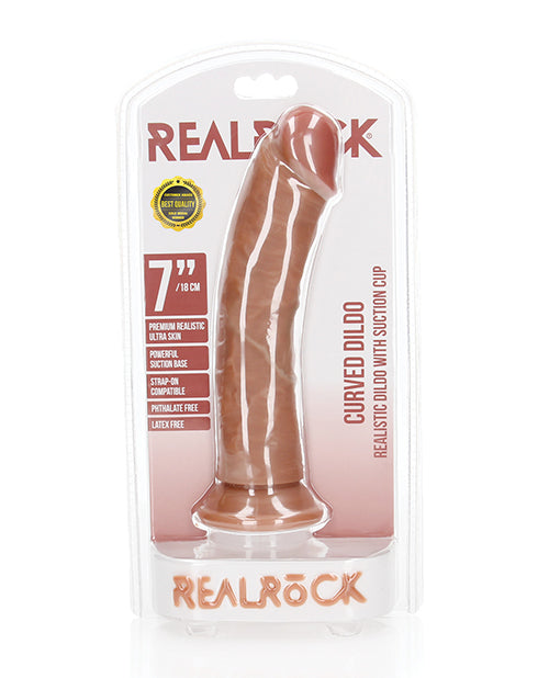 Shots Realrock Realistic 7" Curved Dildo - Tan - LUST Depot