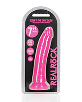 Shots Realrock 7" Slim Dildo Glow In The Dark - Neon Pink - LUST Depot