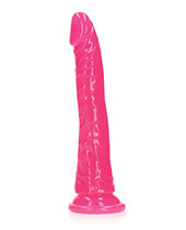 Shots Realrock 8" Slim Dildo Glow In The Dark - Neon Pink - LUST Depot