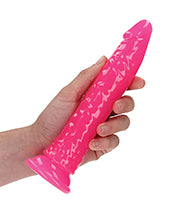 Shots Realrock 8" Slim Dildo Glow In The Dark - Neon Pink - LUST Depot