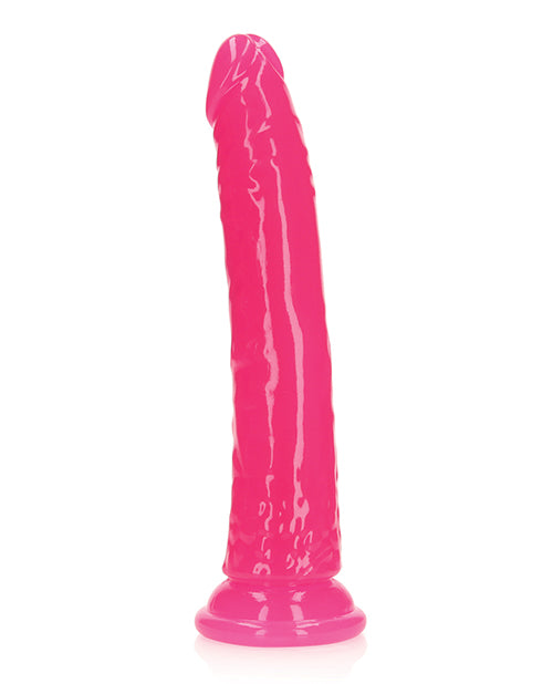 Shots Realrock 10" Slim Dildo Glow In The Dark - Neon Pink - LUST Depot