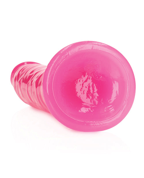 Shots Realrock 10" Slim Dildo Glow In The Dark - Neon Pink - LUST Depot