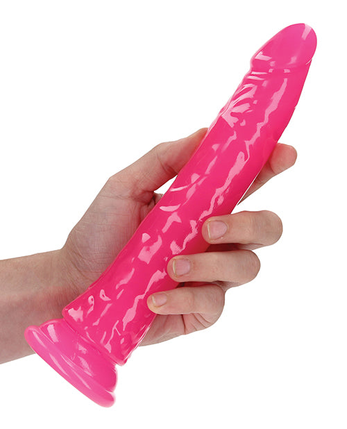 Shots Realrock 10" Slim Dildo Glow In The Dark - Neon Pink - LUST Depot