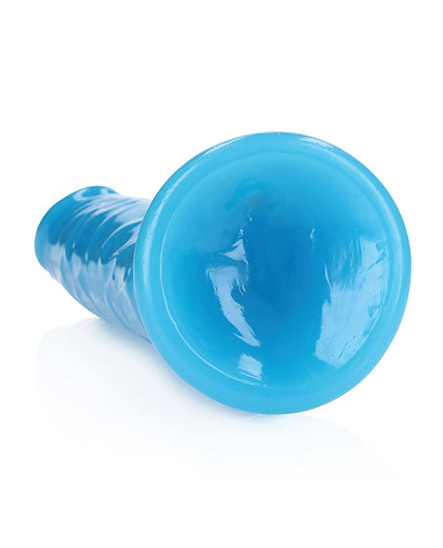 Shots Realrock 11" Slim Dildo Glow In The Dark - Neon Blue - LUST Depot