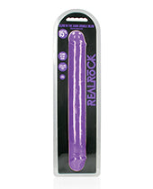 Shots Realrock 15" Double Dong Glow In The Dark - Neon Purple - LUST Depot