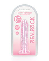 Shots Realrock Crystal Clear 6" Straight Dildo W/suction Cup - Pink - LUST Depot