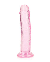 Shots Realrock Crystal Clear 6" Straight Dildo W/suction Cup - Pink - LUST Depot