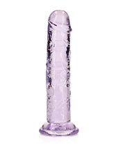 Shots Realrock Crystal Clear 6" Straight Dildo W/suction Cup - Purple - LUST Depot