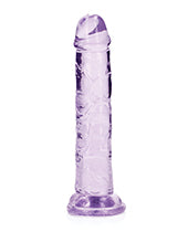 Shots Realrock Crystal Clear 6" Straight Dildo W/suction Cup - Purple - LUST Depot