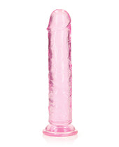 Shots Realrock Crystal Clear 7" Straight Dildo W/suction Cup - Pink - LUST Depot