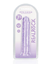 Shots Realrock Crystal Clear 7" Straight Dildo W/suction Cup - Purple - LUST Depot