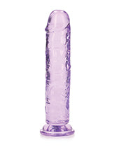 Shots Realrock Crystal Clear 7" Straight Dildo W/suction Cup - Purple - LUST Depot