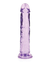 Shots Realrock Crystal Clear 7" Straight Dildo W/suction Cup - Purple - LUST Depot