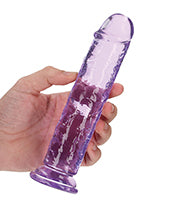 Shots Realrock Crystal Clear 7" Straight Dildo W/suction Cup - Purple - LUST Depot