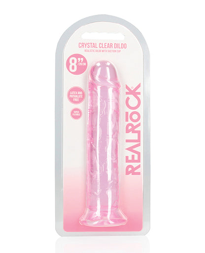 Shots Realrock Crystal Clear 8" Straight Dildo W/suction Cup - Pink - LUST Depot