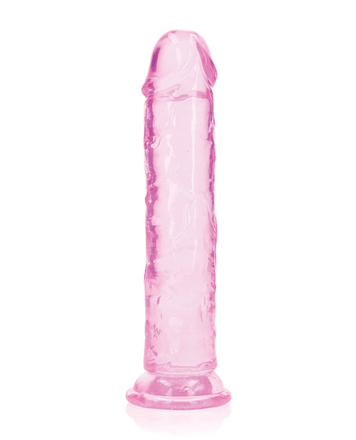 Shots Realrock Crystal Clear 8" Straight Dildo W/suction Cup - Pink - LUST Depot