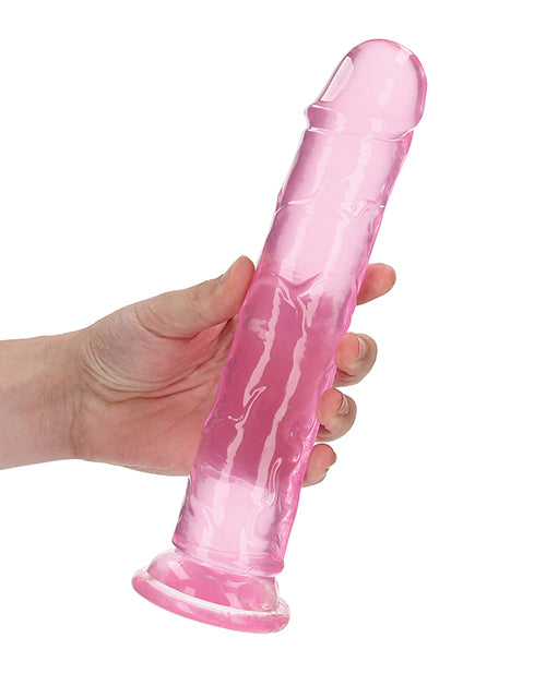 Shots Realrock Crystal Clear 9" Straight Dildo W/suction Cup - Pink - LUST Depot