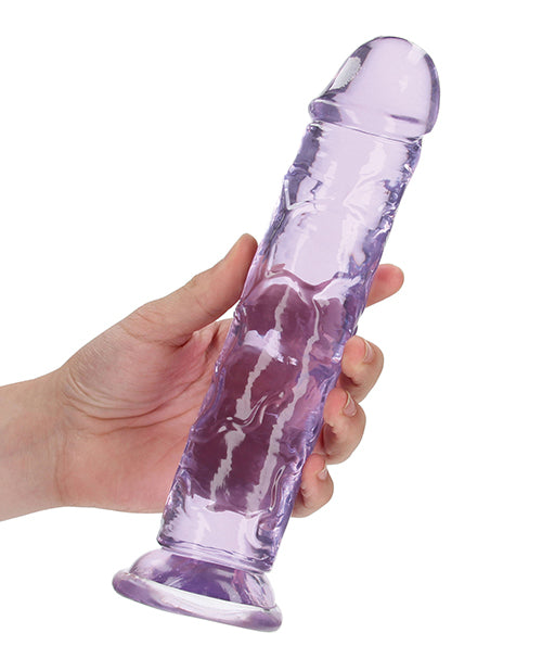 Shots Realrock Crystal Clear 9" Straight Dildo W/suction Cup - Purple - LUST Depot