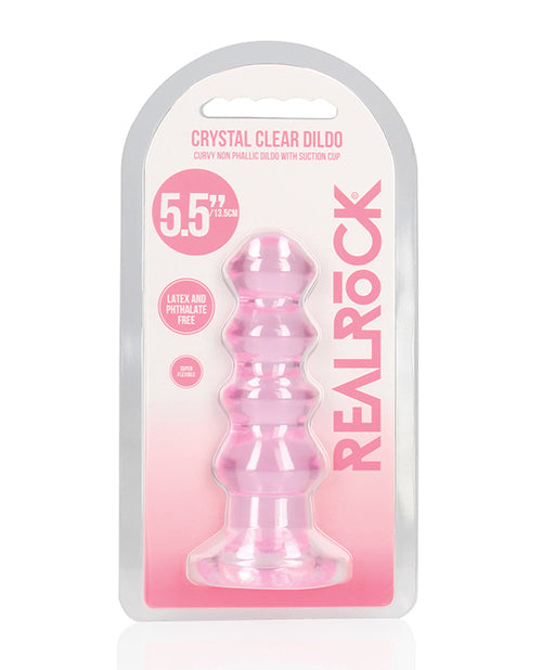 Shots Realrock Crystal Clear 5.5" Curvy Dildo/butt Plug - Pink - LUST Depot