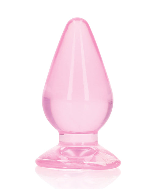 Shots Realrock Crystal Clear 3.5" Anal Plug - Pink - LUST Depot