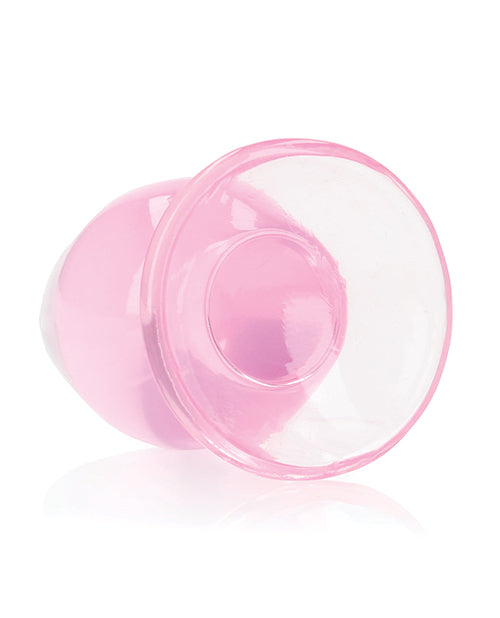 Shots Realrock Crystal Clear 3.5" Anal Plug - Pink - LUST Depot