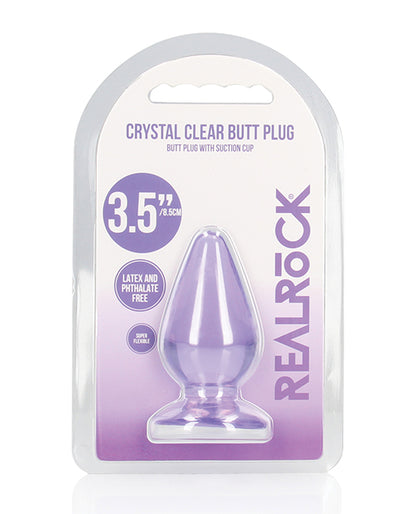 Shots Realrock Crystal Clear 3.5" Anal Plug - Purple - LUST Depot