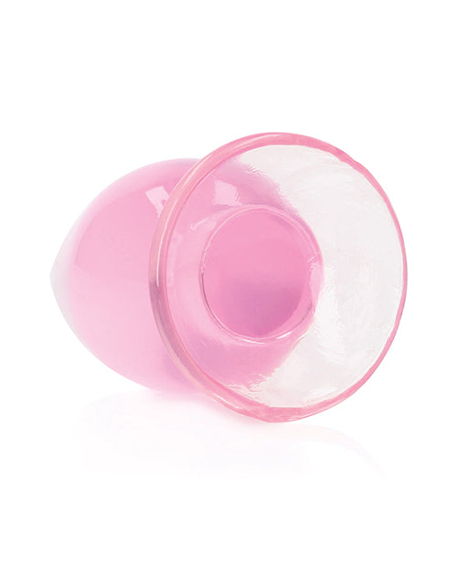 Shots Realrock Crystal Clear 4.5" Anal Plug - Pink - LUST Depot