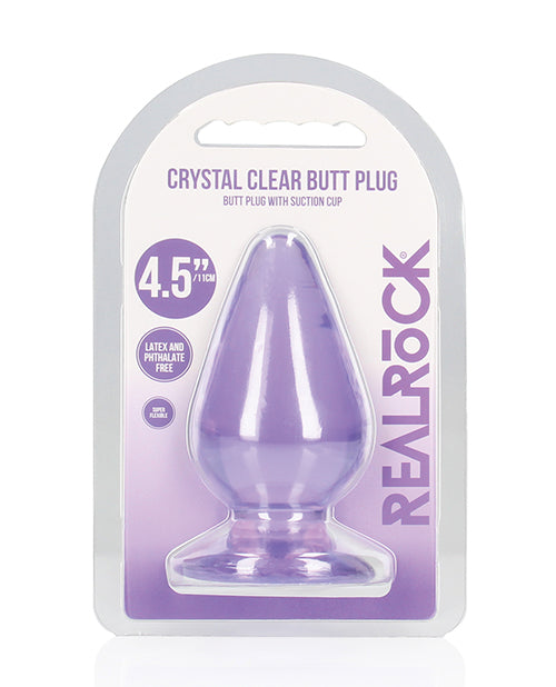 Shots Realrock Crystal Clear 4.5" Anal Plug - Purple - LUST Depot