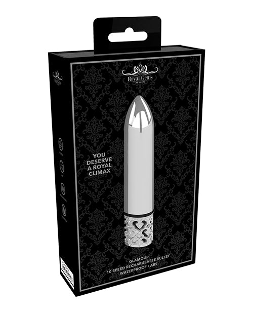 Shots Royal Gem Glamour Rechargeable Bullet - Silver - LUST Depot