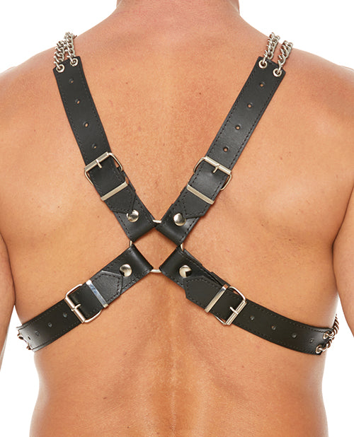 Shots Uomo Chain & Chain Harness - Black - LUST Depot