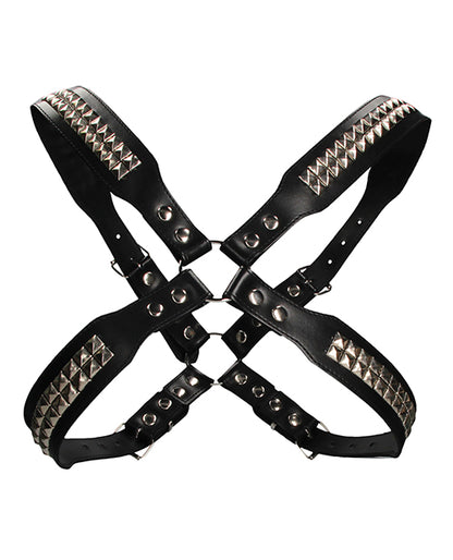 Shots Uomo Men's Pyramid Stud Body Harness - Black - LUST Depot