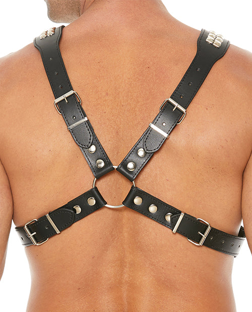 Shots Uomo Men's Pyramid Stud Body Harness - Black - LUST Depot