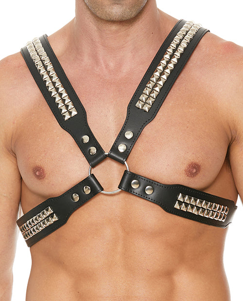 Shots Uomo Men's Pyramid Stud Body Harness - Black - LUST Depot