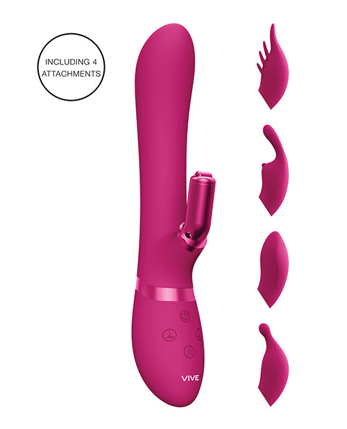 Shots Vive Chou G-spot Rabbit W-interchangeable Clitoral Attachments - Pink - LUST Depot