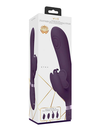 Shots Vive Etsu  Pulse G-spot Rabbit W-interchangeable Clitoral Attachments - Purple - LUST Depot