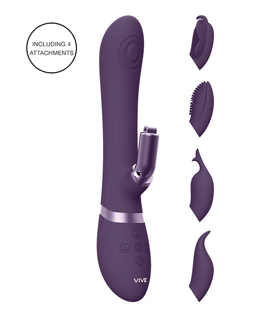 Shots Vive Etsu  Pulse G-spot Rabbit W-interchangeable Clitoral Attachments - Purple - LUST Depot