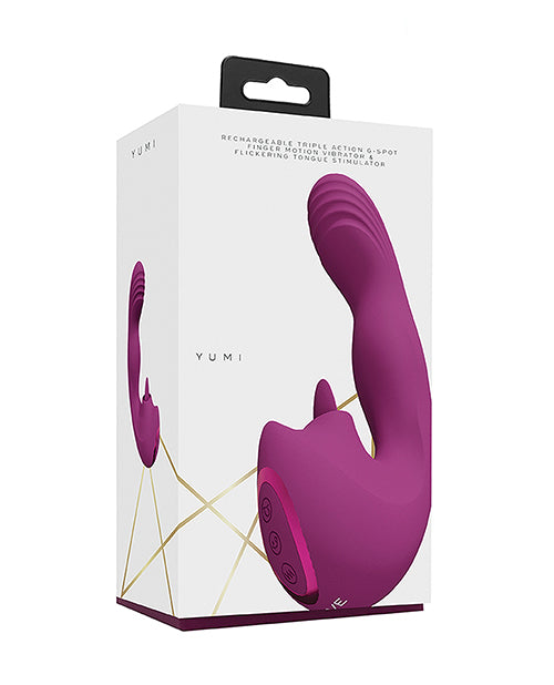 Shots Yumi Triple Action G-spot Vibrator & Stimulator - Pink - LUST Depot