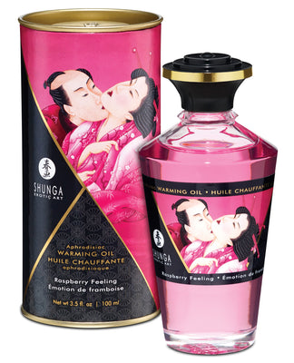 Shunga Warming Oil - 3.5 Oz Raspberry Feeling