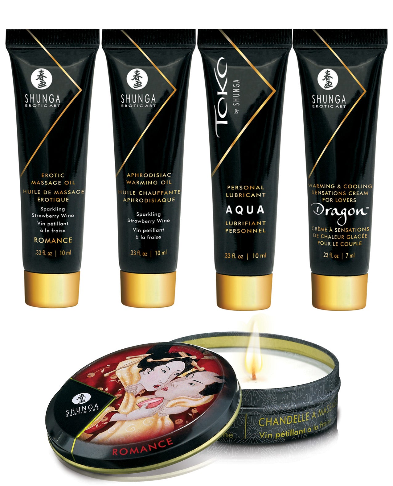 Shunga Geisha's Secret Luxury Gift Set - Sparkling Strawberry Wine - LUST Depot