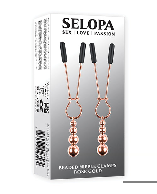 Selopa Beaded Nipple Clamps - Rose Gold - LUST Depot