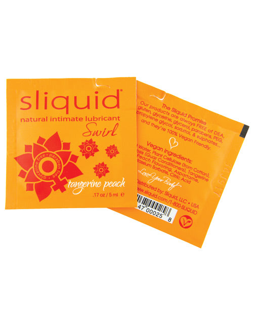 Sliquid Naturals Swirl Lubricant Pillow - .17 Oz Peach - LUST Depot