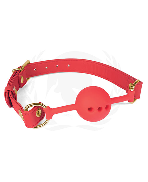 Spartacus Silicone Ball Gag W-red Pu Straps - 46 Mm Red - LUST Depot