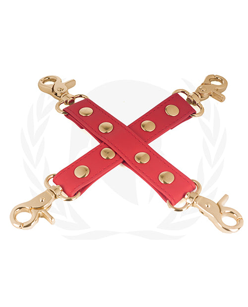 Spartacus Pu Hog Tie W-gold Hardware - Red - LUST Depot