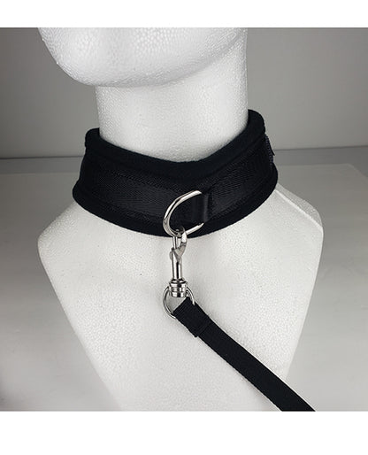 Spartacus Collar & Leash - Neoprene Black - LUST Depot