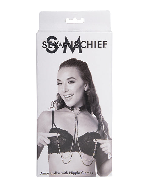 Sex & Mischief Amor Collar W-nipple Clamps - LUST Depot